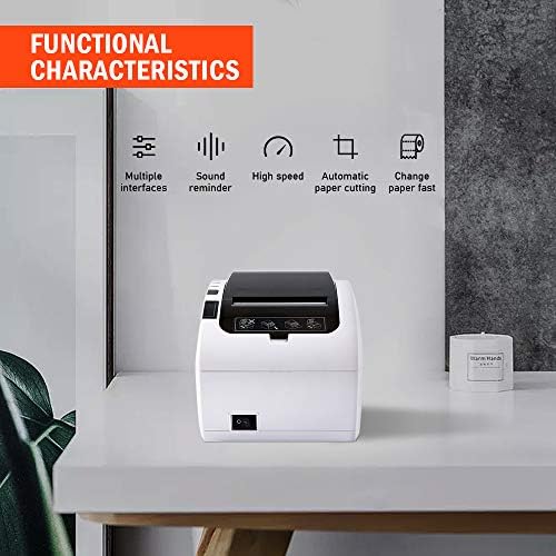 MUNBYN Thermal Printer, 80MM Receipt Printer, Label Printer, Direct Thermal Receipt POS Printer with USB Ethernet Port For Restaurant, Shop, Home Business ESC/POS Support Windows, Mac,Linux, Chrome OS