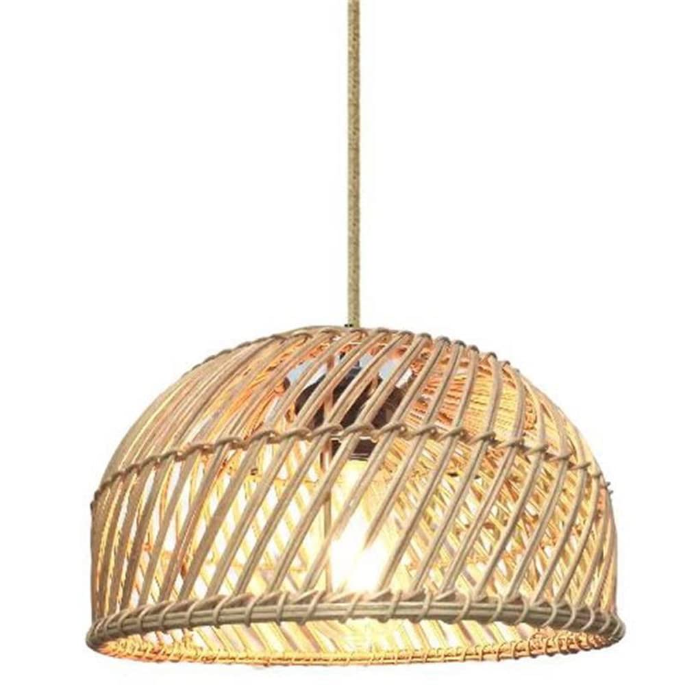 Lustre en osier tressé bohème, luminaire suspendu pour salon chaleureux