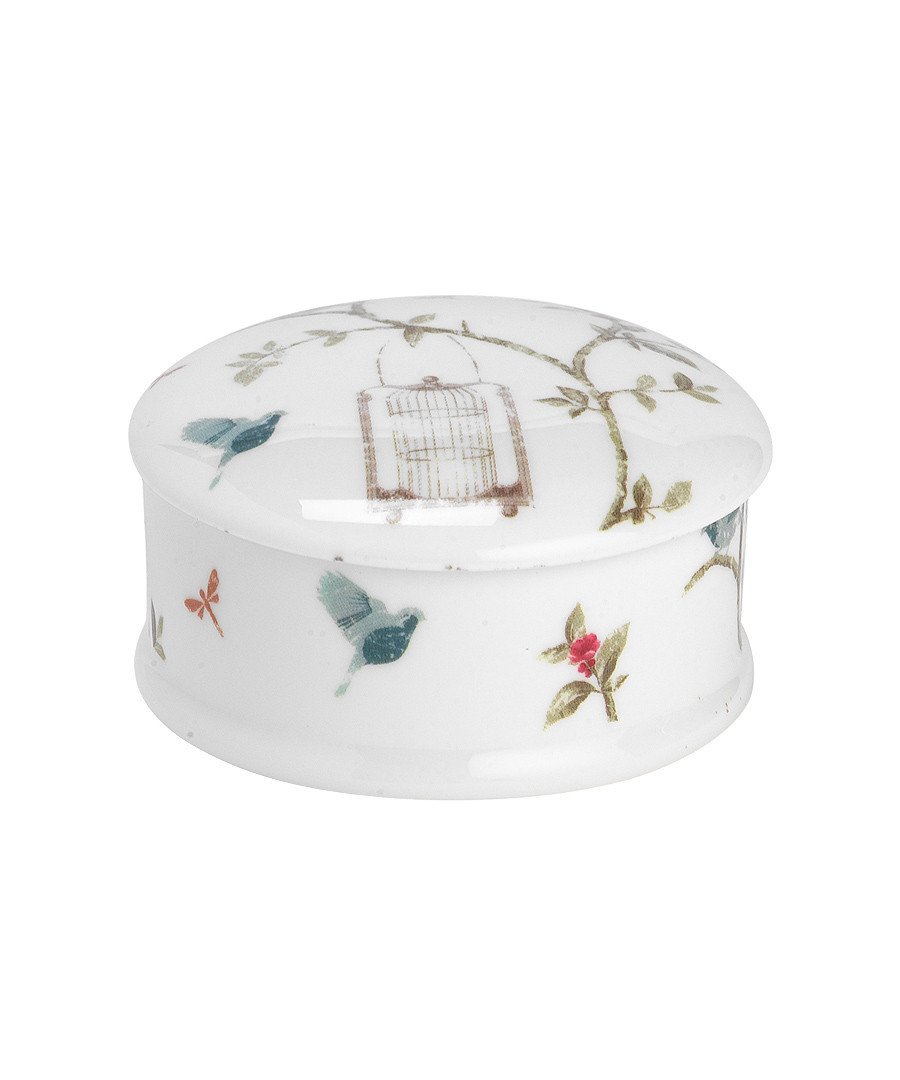Birds Birdcage Walk Trinket or Pill Box - fine bone china