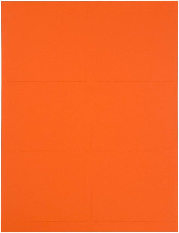 JAM PAPER Shipping Address Labels - Large - 3 1/3 x 4 - Orange - 120/Pack