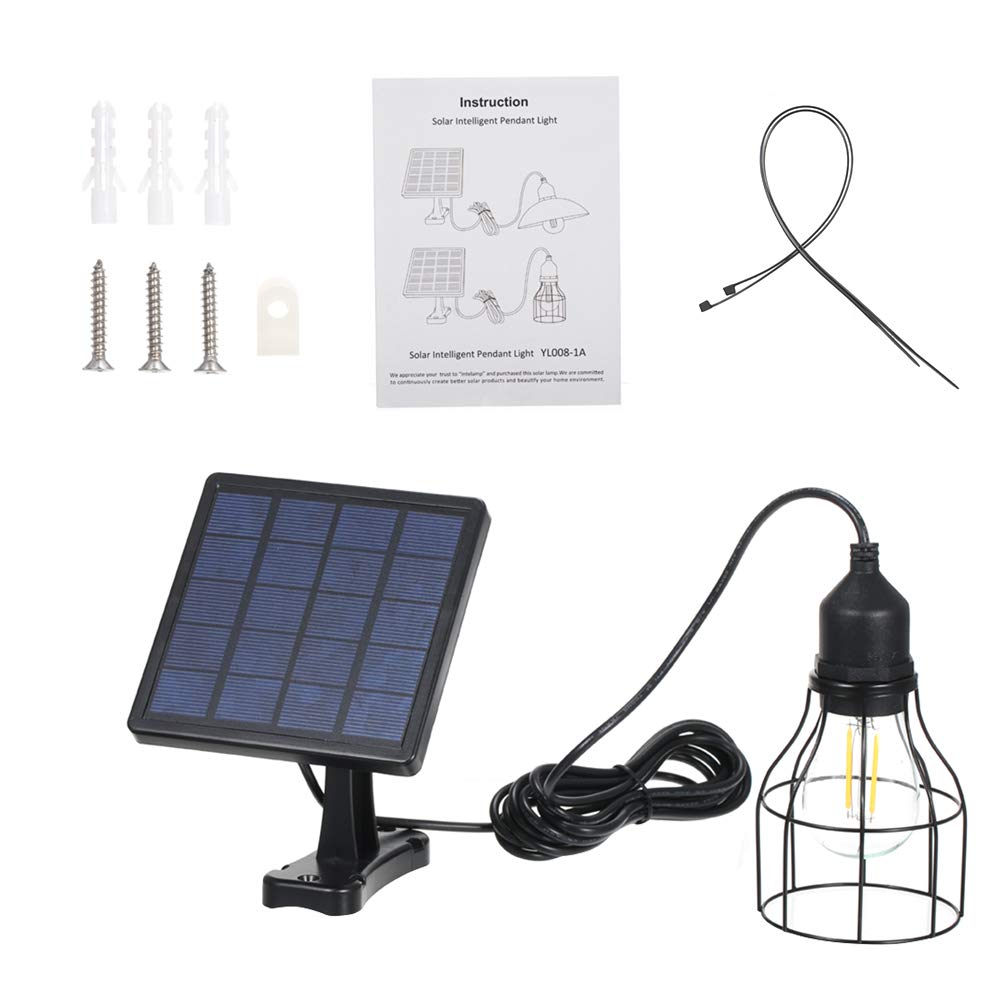 Lixada Suspension solaire E27 IP65 Étanchéité Lumière sensible Jardin
