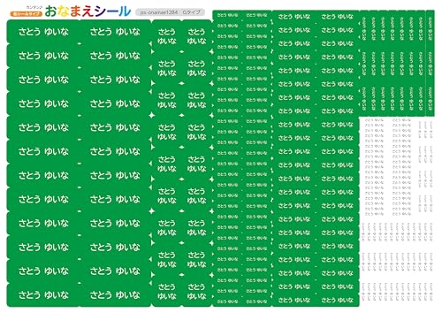 ZI:L（ジール） 名前シール 布用 防水 耐水 ノンアイロン 8種類 255枚 貼るだけ タグ 洗濯可 防水 ネームシール 保育園 幼稚園 小学校 入園準備 入学準備 入学セット (シンプル 無地 グリーン sentaku1284 Gタイプ)