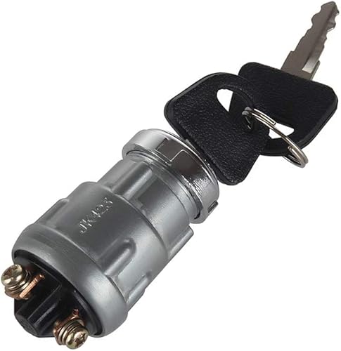 Interruptor de arranque de encendido con 3 posiciones, 3 terminales de conexión, 2 llaves de repuesto para automóvil, moto, tractor, carretilla