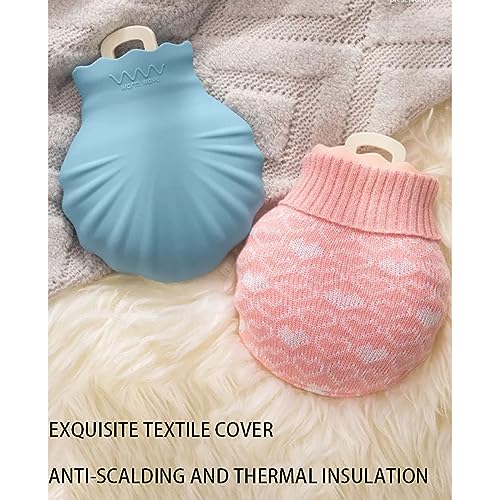 Silica Gel Hot Water Bottle,with Knitted Cover,Mini Hot Water Bag,Portable Removeable & Washable Knit Bottle Covers,Microwave Oven Heating Available,Great Gift for Women,Seniors & Children - Image 5