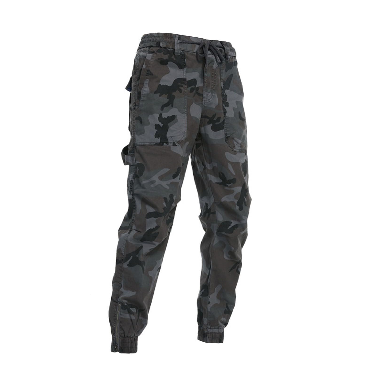 Generisch Pantalones cargo para hombre, con cordón de trabajo, cintura combate, camuflaje militar, pantalones chinos con bolsillos, pantalones cargo elásticos, pantalones de chándal para hombres con