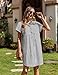 Zeagoo Women's Cotton Dresses Casual Flowy Short Sleeve Linen Shirt Dress Button On A-Line Summer Beach Sundress Relax Travel Cover Ups Stripe PrintM