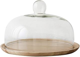 Kitchen Food Preservation Cover, Dust Glass Dome Dessert Steak Tray Party Cake Stand Chip & Dip Server Diameter 15.4-25.5CM