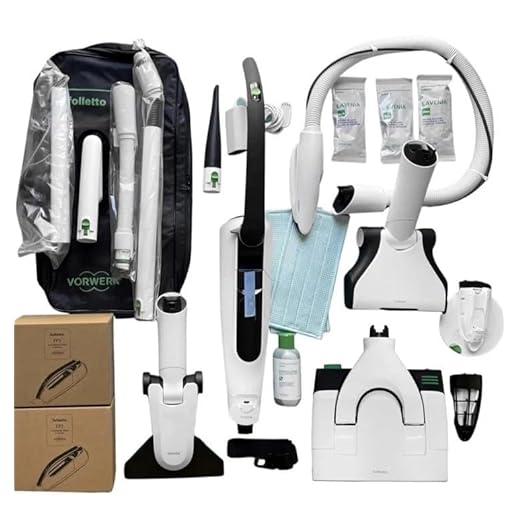 Folletto VK7S Kit Completo con 12 Sacchetti Originali, 1 Batteria Inclusa, Spazzola Elettrica Multifunzione EB7S, Pulilava SP7S con Detergente, Accessori Per Qualsiasi Superfice, 3 ANNI GARANZIA