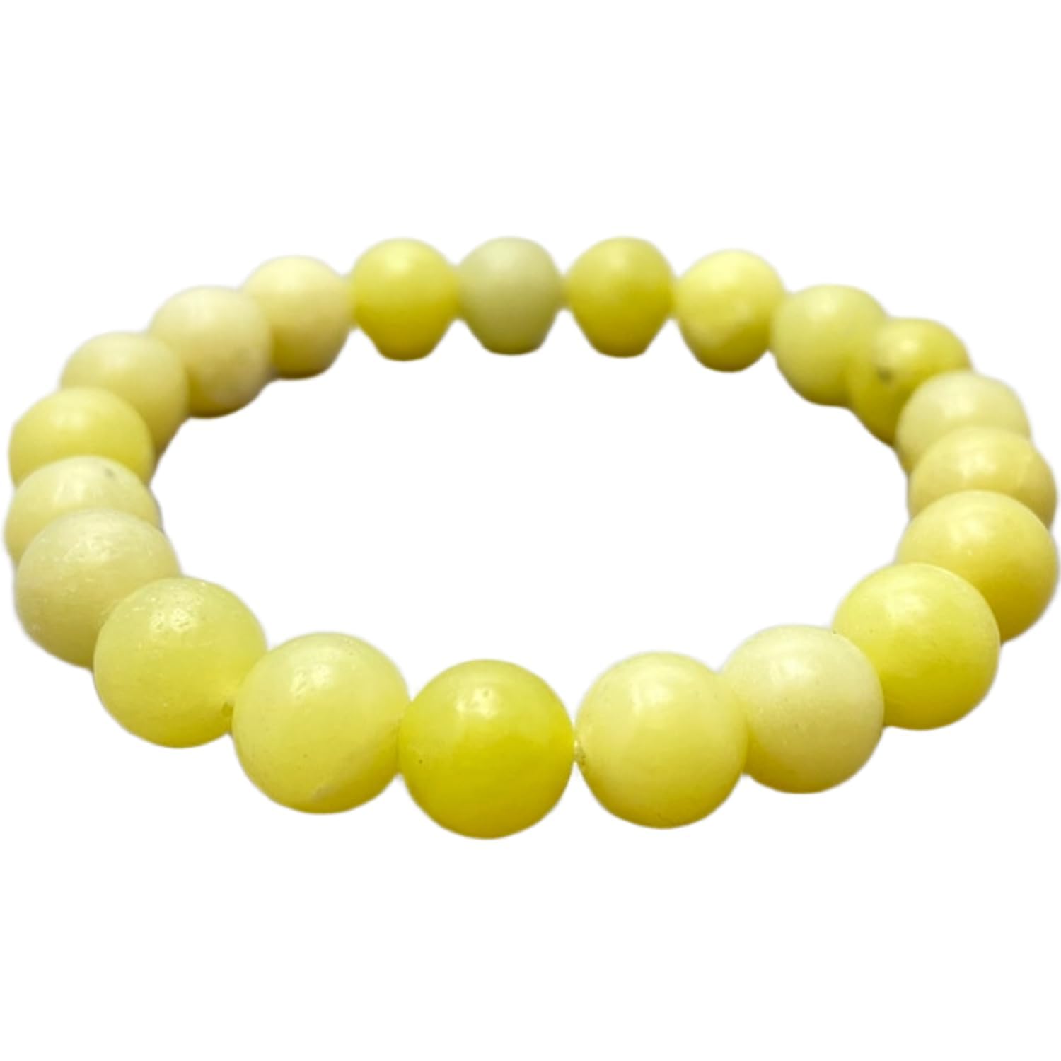 Happy_Shop Natural Serpentine 8mm Round Shape Smooth Cut Beads Stretchable Bracelet For Men & Women. Unisex Bracelet For Healing, Meditation, Prosperity, Gift & Luck|HS_Stbr_13962