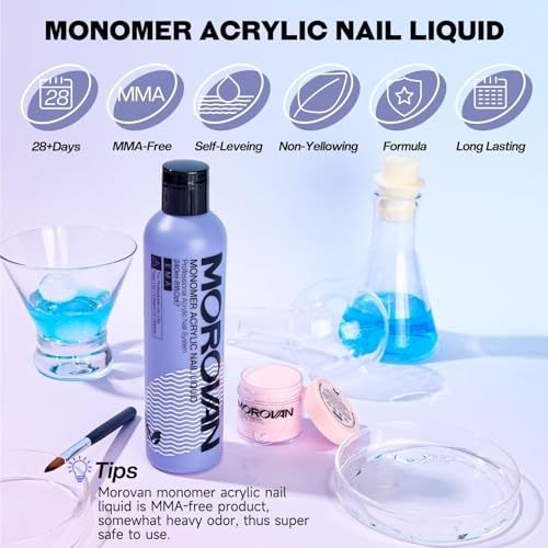 Morovan Monomer Acrylic Nail Liquid 8Oz For Acrylic Powder thumb #1