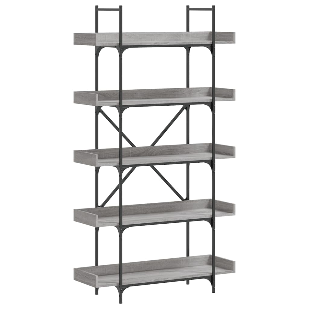 Generisch Bücherregal 5 Böden Grau Sonoma 100x33x180,5 cm Holzwerkstoff,Möbel,Regalsysteme,Bücherregale Bücherschränke-837700