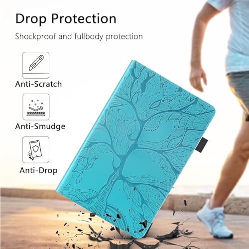 Étui tablette Lenovo Tab P12 Pro turquoise en cuir synthétique