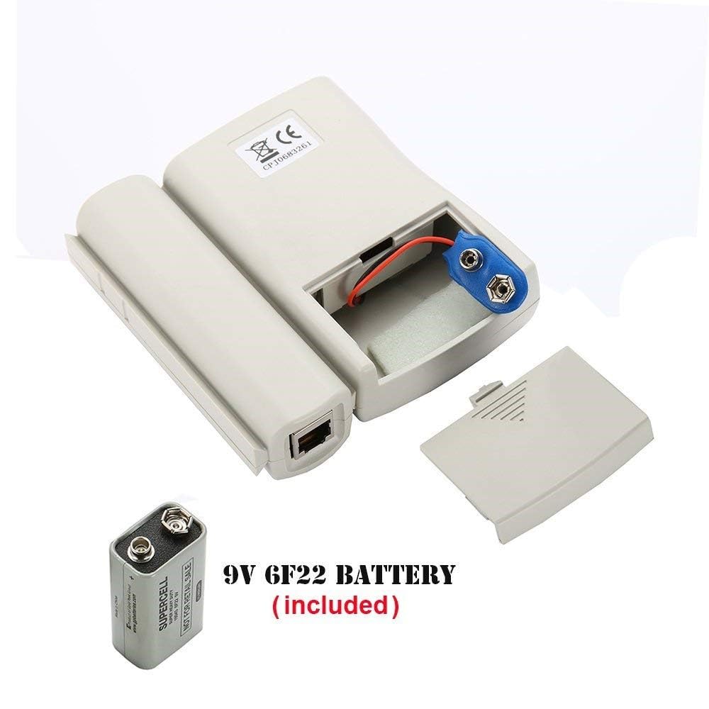 XIKKART Lan Tester, RJ45 And RJ11 Network Cable Tester With 9V Battery, LED Indicators RJ12 CAT5 CAT 6 UTP Ethernet Lan Cable Tester Test Tool For Internet Broadband Connection Test, Battery - Image 6 thumbnail