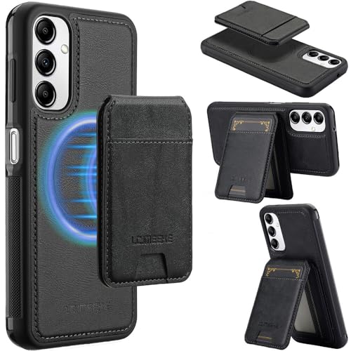 Coque Samsung Galaxy A16 5G magnétique étui portefeuille cuir noir antichoc en silicone