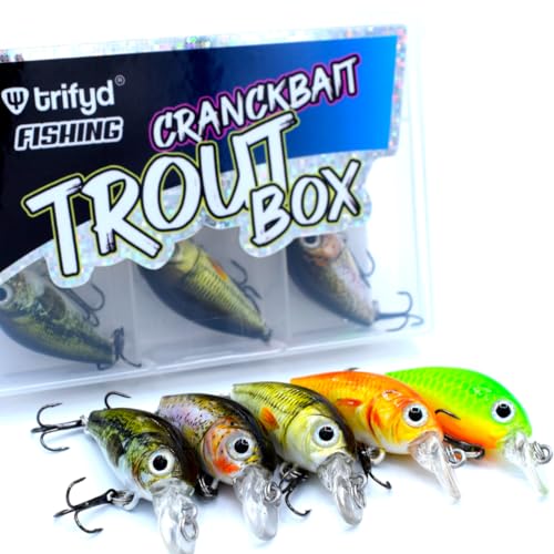 trifyd ® - Poisson Nageur Truite Cranckbait 4cm, Le Pack de 5 leurres de pêche