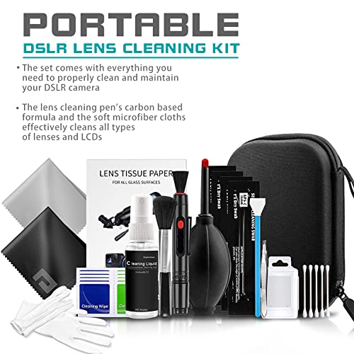 Parapace Professional Camera Cleaning Kit (With Waterproof Case),Including Cleaning Solution/5 Aps-C Cleaning Swabs/Lens Pen/Air Blower/Cleaning Cloth For Dslr Cameras(Canon,Nikon,Sony) #TOP1