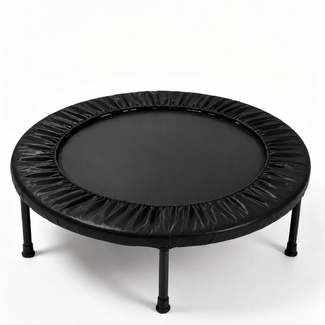 Mini Fitness Trampoline Indoor Rebounder for Home Gym Cardio Workout – Foldable Exercise Rebounder for Adults & Kids, Low Impact Fitness Training Equipment, Black, 40 Inch