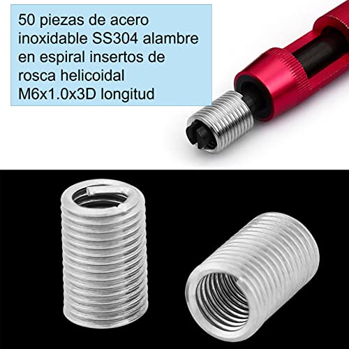 50pcs m6 x 10 x 3d stainless steel coiled wire helical screw thread inserts helicoil wire thread inserts ss304