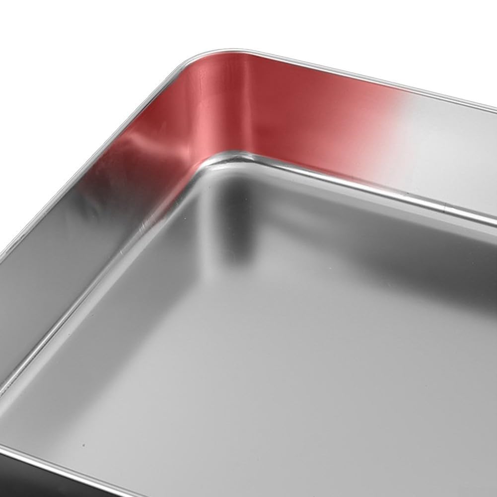 Teglia rettangolare in acciaio inox, set da 2 pezzi, 33 x 29 x 6 cm, lavabile in lavastoviglie, per torte, lasagne, tiramisù