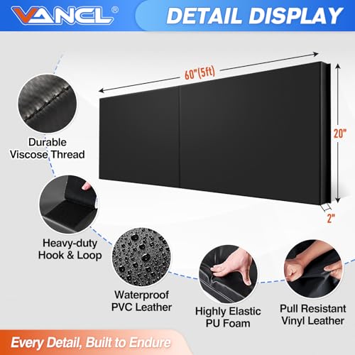 VANCL Gym Wall Padding for Wall – 2" Soft PU Foam Wall Pads, Tear-Resistant PVC Leather, Wall Padding Soft with Double Sided Tape– Safe for Nurseries, Basketball, Martial Arts, Black by VANCL - Image 6