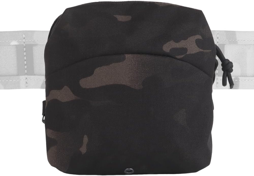 Multifunctional 6x5 Inch Tactical Pouch, MOLLE-Compatible Utility Pouch with Shock Cord & Interior Loop Panel for NVGs, IFAK, Flashbang, Gear Organization