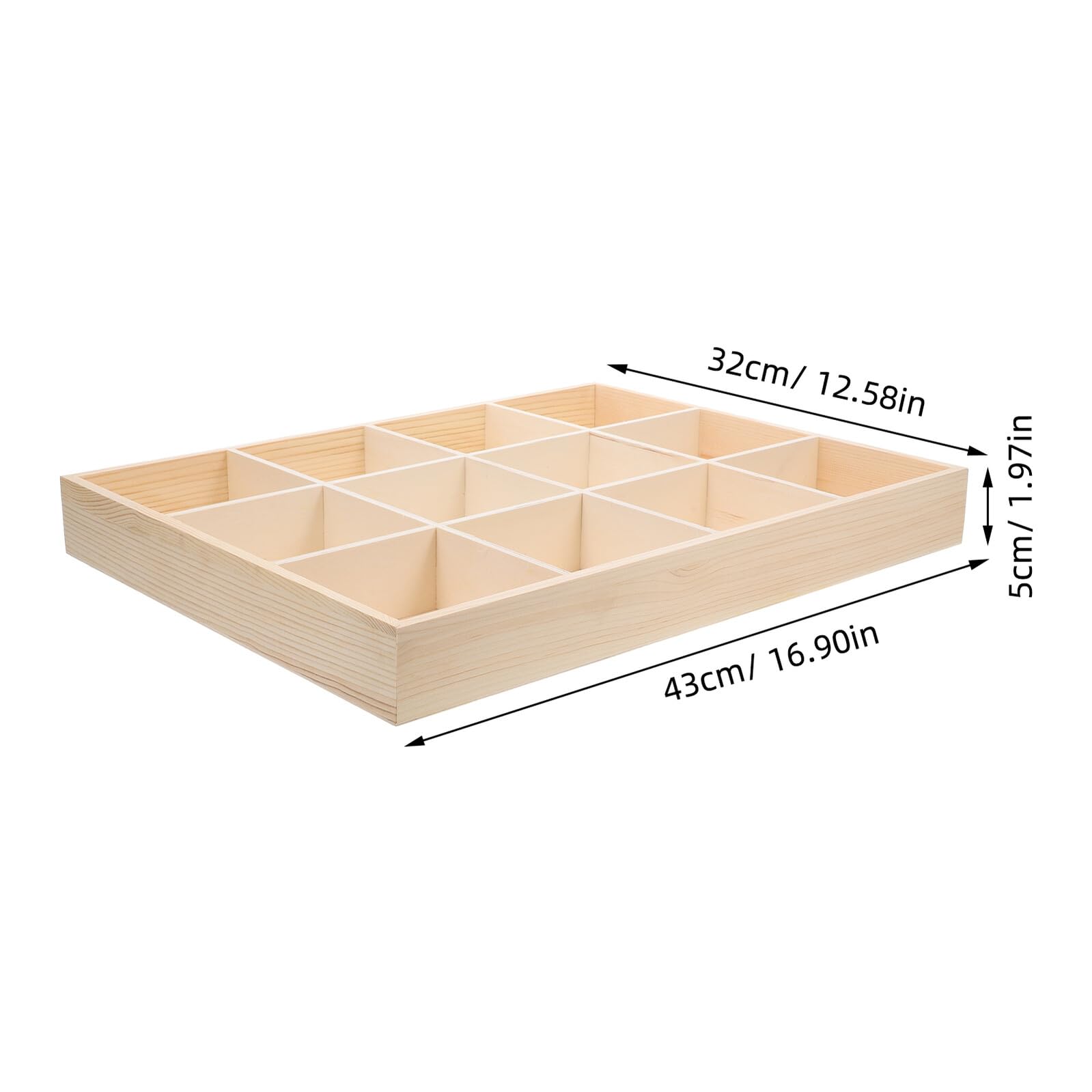 Caja Organizadora de Madera Multi Compartimentos Divisiones para Escritorio Organizador para Oficina Maquillaje y Accesorios Caja de Almacenamiento para Hogar