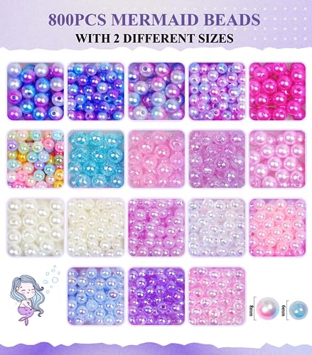 Duducofu AC-002 900Pcs Mermaid Bracelet Making Kit For Girls Kids Charm Diy Beads For Jewelry Making thumb #2
