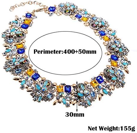Crystal Rhinestone Statement Necklace, Vintage Chunky Chain Choker Collar Bib Statement Necklace Fashion Costume Jewelry Necklaces for Women - Image 4
