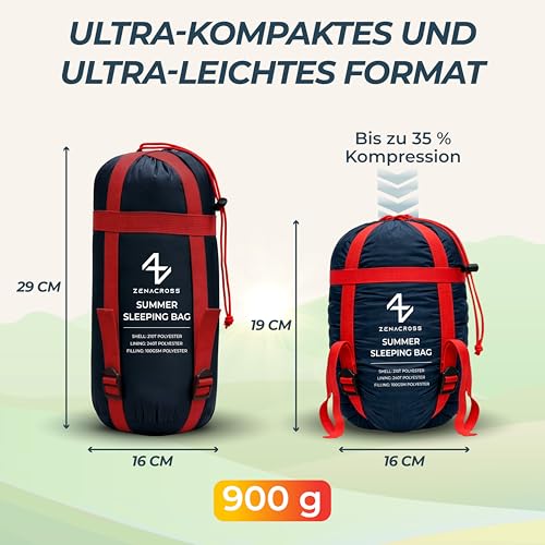 Schlafsack Erwachsene Kinder Sommerschlafsack 100GSM 900g Schwarz – Ansicht 3