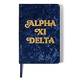 Sorority Shop AXD Velvet Notebook - Alpha Xi Delta Notebook with Velvet Cover, Gold Foil Imprint,...
