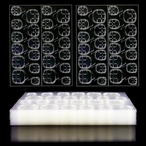 480PCSTransparent False Nails Stickers 20 Sheets Double-Side Glue Nail Sticker for Nail Art Waterproof Adhesive Nail Tab Breathable Sticky Tabs for DIY Nail Art Decoration