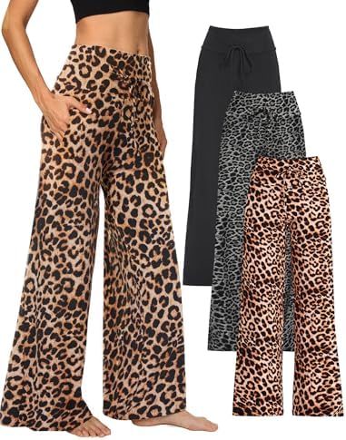 Showitty Wide Leg Pants for Women with Pockets, High Waist Yoga L...