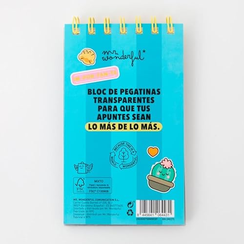 Mr. Wonderful - Transparenter Aufkleberblock - Alles Gute bleibt haften