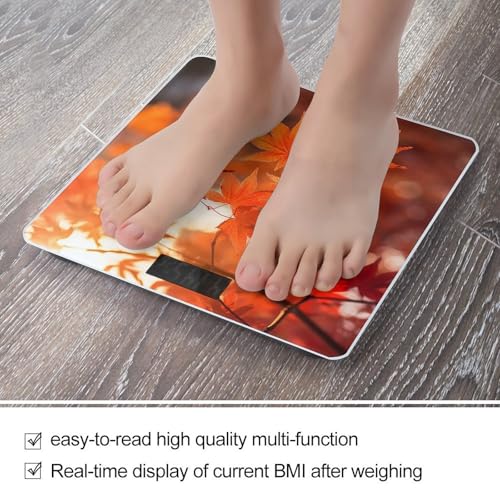 Báscula digital de baño con diseño hojas de arce miniatura 5