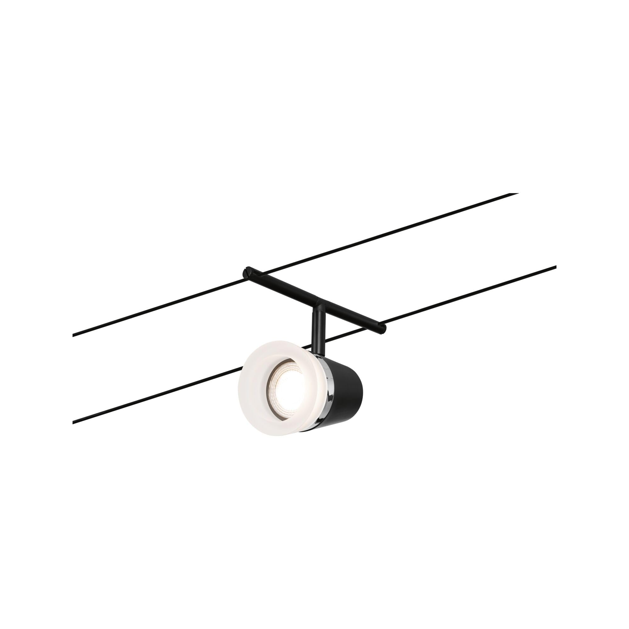 Paulmann 94463 CorDuo Seilsytem Set Cone DC max. 5x10 Watt erweiterbar Schwarz matt Drahtseil Kunststoff GU5,3 Drahtseilsystem ohne Leuchtmittel