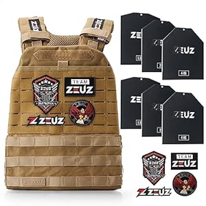 ZEUZ® Crossfit & Fitness Gewichtsvest 16,5 KG – Tactical Vest & Trainingsvest – Verstelbaar in Gewichten – 19 Standen