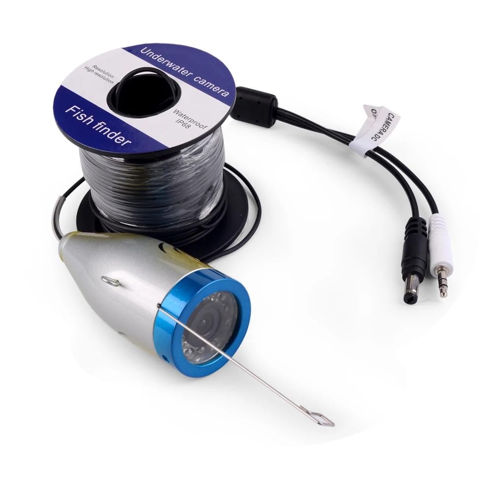 Fish Finder Camera, 7 Inch Fishfinder Onderwater Vissen Camera Dubbele Lamp 30Leds 15M 30M 50M Waterdicht for Ijs/zee/Riviervissen,voor ijs, rivier en boot(15M NO DVR