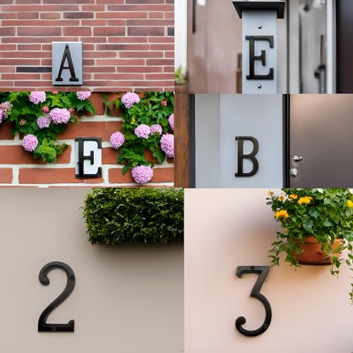 TripDock 5.1 Inch House Number-Metal Address Number For Door/Street/Mailbox/Home-Easy to Install/Black Brown (Letter A)