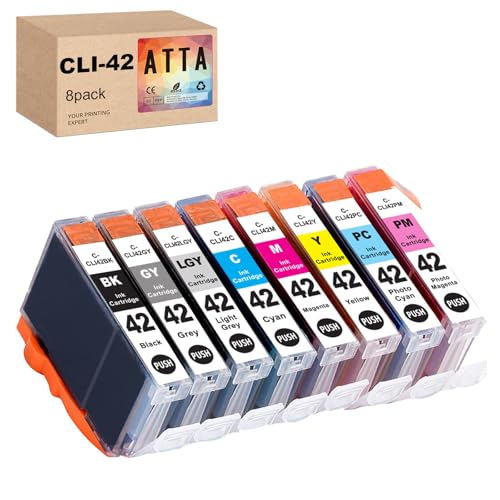 ATTA CLI42 Ink Cartridge Compatible with Canon CLI42 CLI-42 Ink work for Canon PIXMA Pro-100 PIXMA Pro-100S printer, 8pack