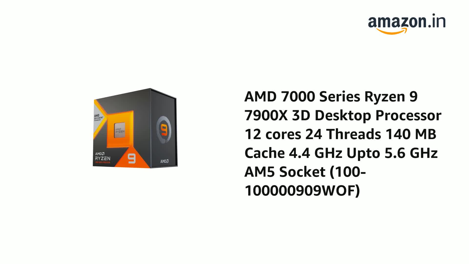 Amazon.in: Buy AMD 7000 Series Ryzen 9 7900X 3D Desktop