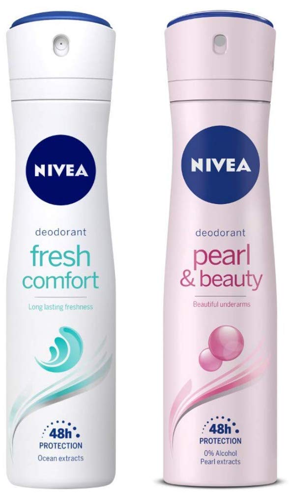 Nivea Female Deodorant Spray, Fresh Comfort, 150Ml And Deodorant Spray, Pearl & Beauty, 150Ml, Pack Of 1-image-13