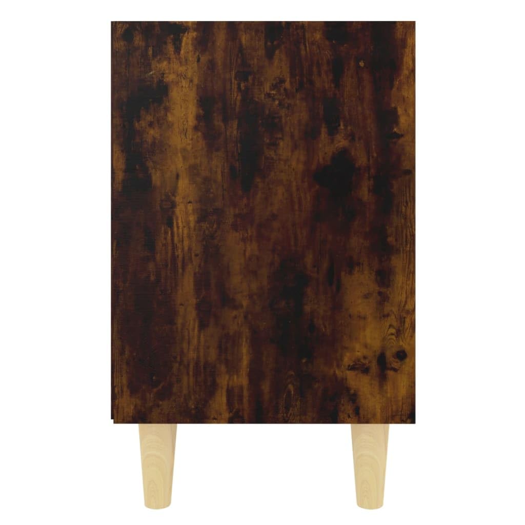 Comodino Piccolo Stretto,Comodino Strettocomodino Con Gambe In Legno Massello Rovere Fumo 40x35x50Per Ufficio, Camera Da Letto, Soggiorno, Studio, Corridoio