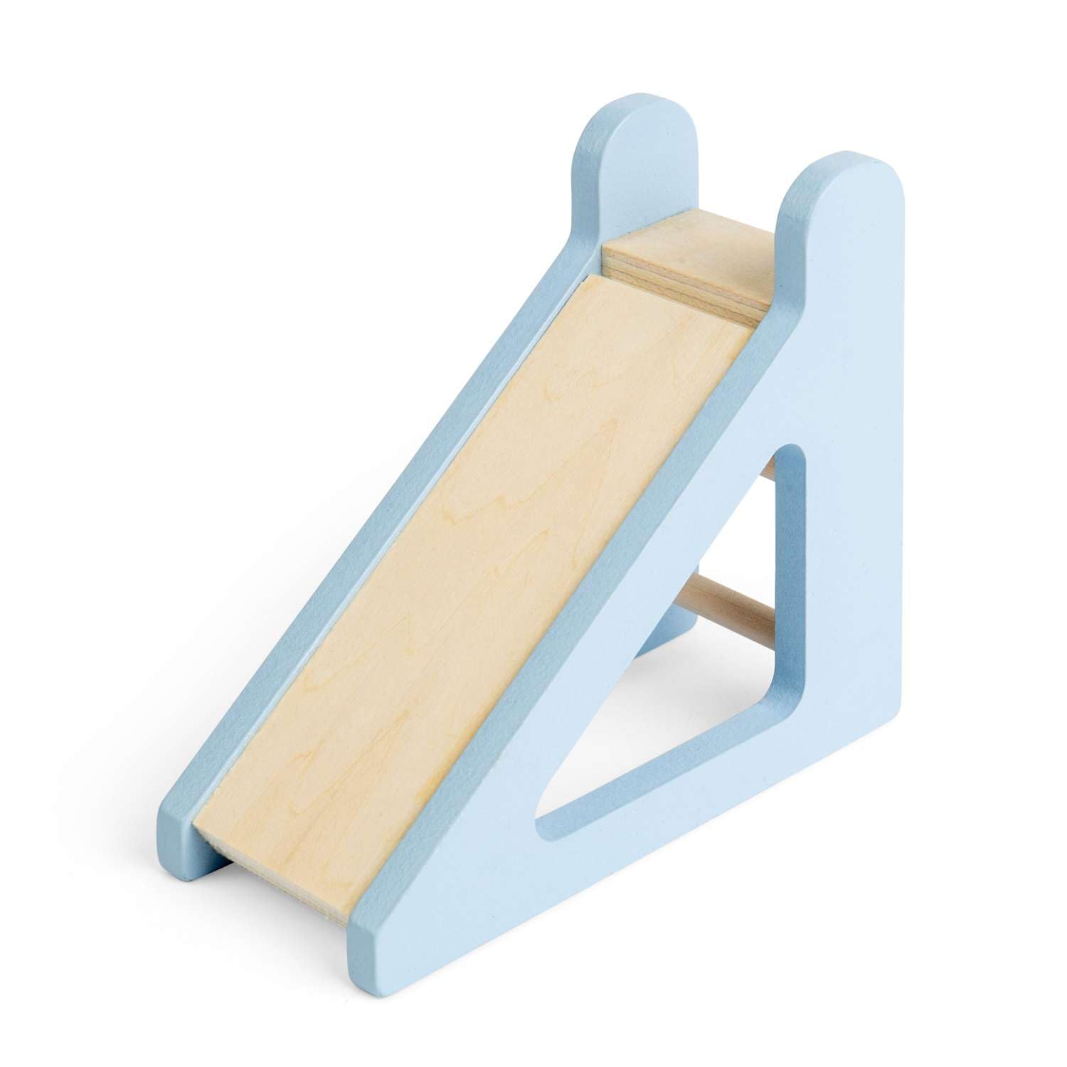 Bigjigs Toys Zestaw ogrodowy, meble do domu dla lalek na zewnątrz, miniaturowa drewniana huśtawka, zjeżdżalnia i huśtawka dla dzieci, domki dla lalek, zestaw 4 szt. akcesoriów do ogrodów domków dla