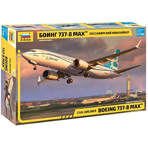 Zvezda 7026 - Civil Airliner Boeing 737 MAX - Plastic Model Kit - Scale 1:144 121 Parts Lenght 11" / 27,4 см Cover