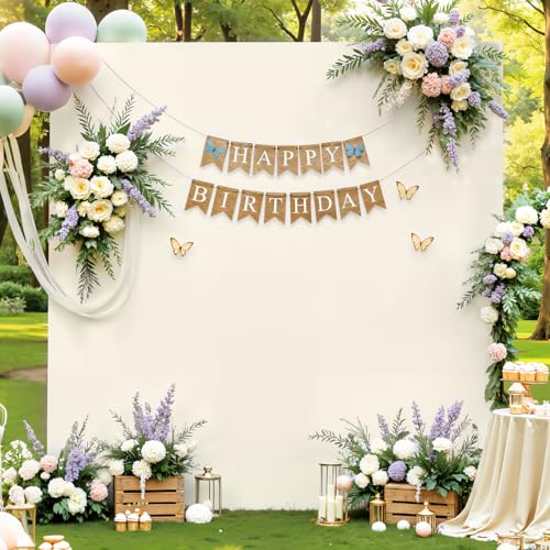 Ivory Square Arch Backdrop Cover 6.6FT x 6.6FT Arch Covers Stretchy Backdrop Spandex Fitted Arch Cover Balloon Photo Backdrops Covers for Wedding Birthday Party Graduation Baby Shower Decoration