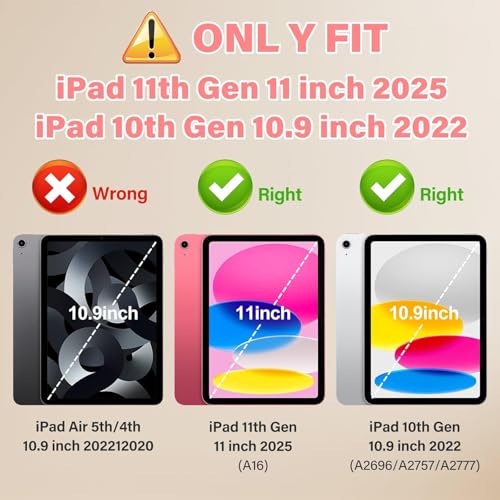 TOMORRY for iPad (A16) 11th Generation 11 Inch 2025/iPad 10th Generation Case 10.9 Inch 2022 with Tempered Glass Screen Protector,Unicorn Stand,Shoulder Strap,for iPad 10 Case Kids Girls (Colorful) — view 2
