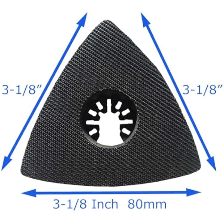 XXGO 3 Pcs 3-1/8 Inch 80mm Triangular Hook & Loop Oscillating Multi Tool Sanding Pads No.XG5508