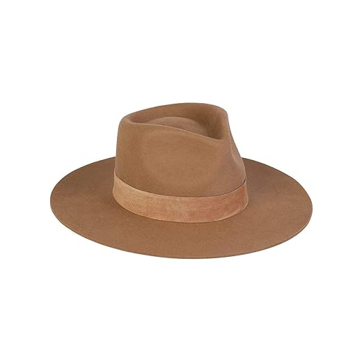 Lack of Color Women's The Mirage Suede-Trimmed Wool Fedora (Teak, Small (55 cm))