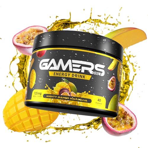 Gamers Only Energy Pulver Mighty Mango Maracuja Zuckerfreies Koffeinpulver
