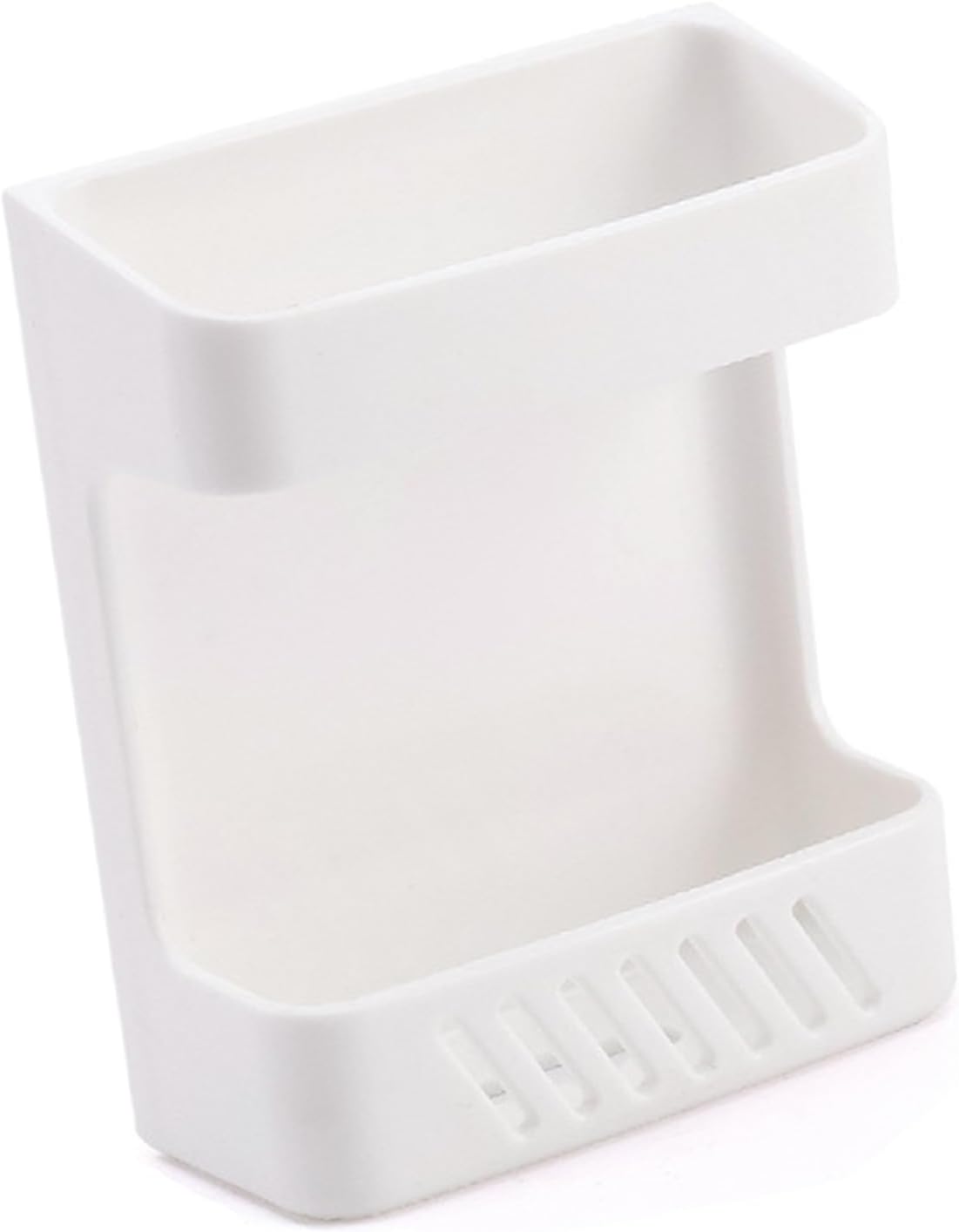 Remote Holder, Adhesive Wall Organizer, No Drill Shelf for Remote Controls Phone, Ideal for Home Office & Bedside (White)